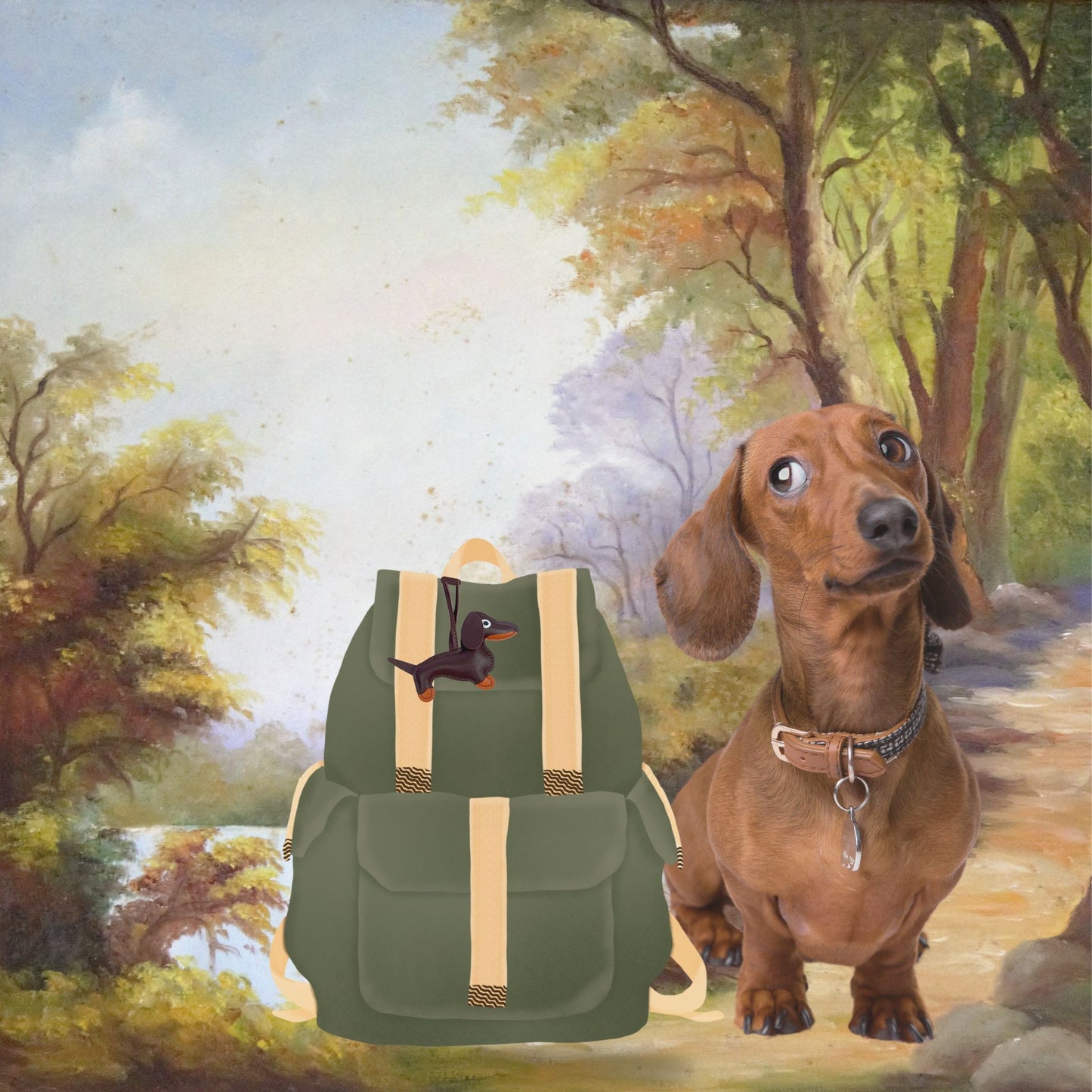 Porte-clés et bijou de sac en cuir "La Canaille" - Le grigri des amoureux des teckels