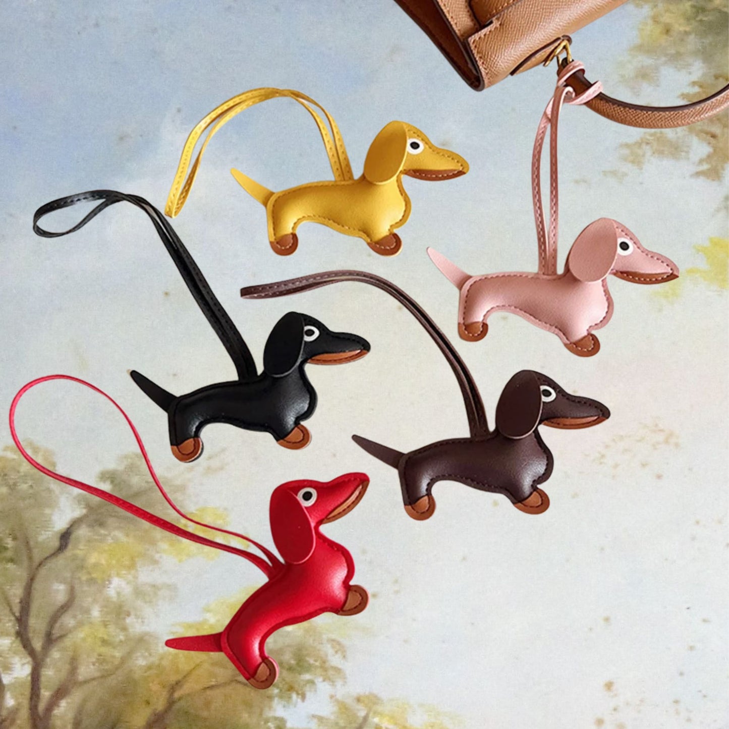 Porte-clés et bijou de sac en cuir "La Canaille" - Le grigri des amoureux des teckels