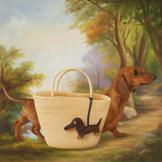 Grigri en cuir Teckel de toutes les couleurs, bijou de sac pour les amoureux des teckels, accessoire original.