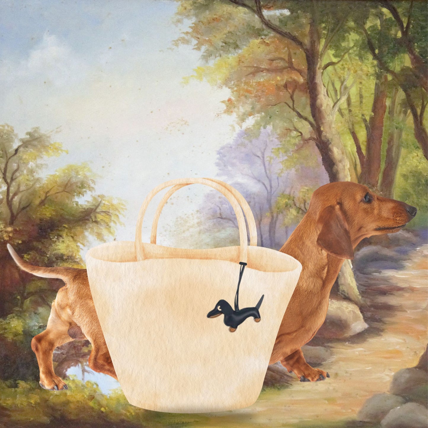 Porte-clés et bijou de sac en cuir "La Canaille" - Le grigri des amoureux des teckels