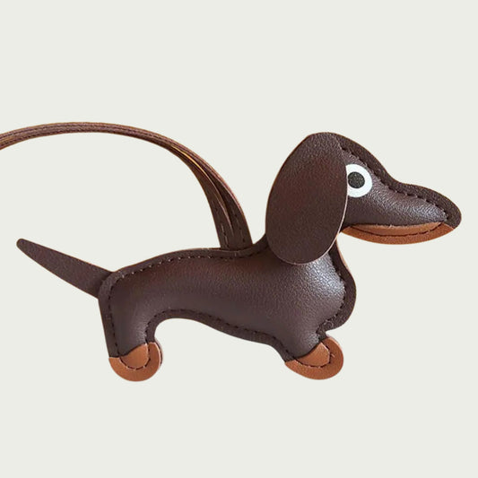 Porte-clés et bijou de sac en cuir "La Canaille" - Le grigri des amoureux des teckels