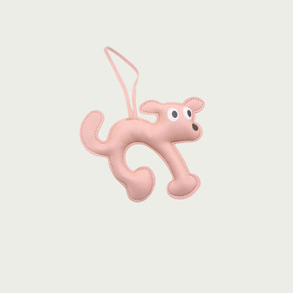 Bijou en cuir rose La Truffe, porte-clés en forme de chien, parfait comme cadeau chic et original.